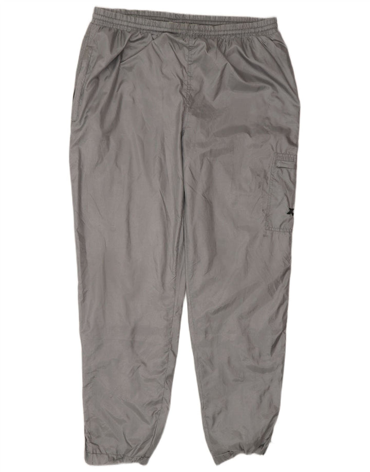 VINTAGE Mens Tracksuit Trousers Joggers Large  Grey Polyester
