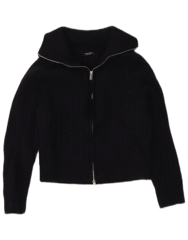 Massimo Dutti Girls Cardigan Sweater 5-6 Years Small Navy Blue Wool
