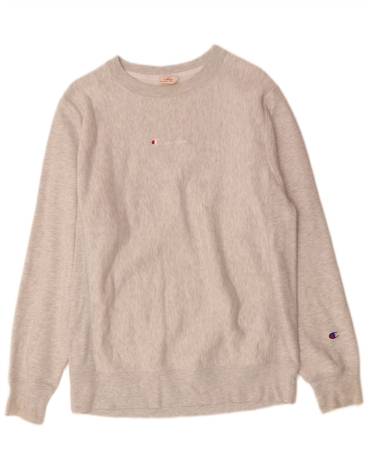 CHAMPION Sweatshirt til mænd, stor grå flækket bomuld