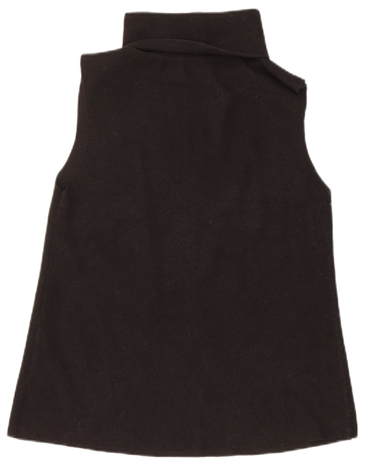 Zara Womens Vest Tank Top UK 12 Medium Black Cotton