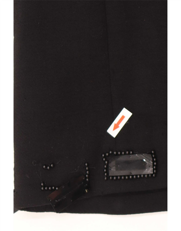 Emilio Pucci Womens Longline Blazer Jacket UK 14 Medium Black Virgin Wool
