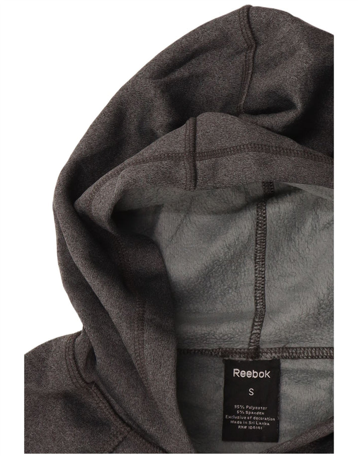 REEBOK Womens Hoodie Jumper UK 10 Small Grey Polyester