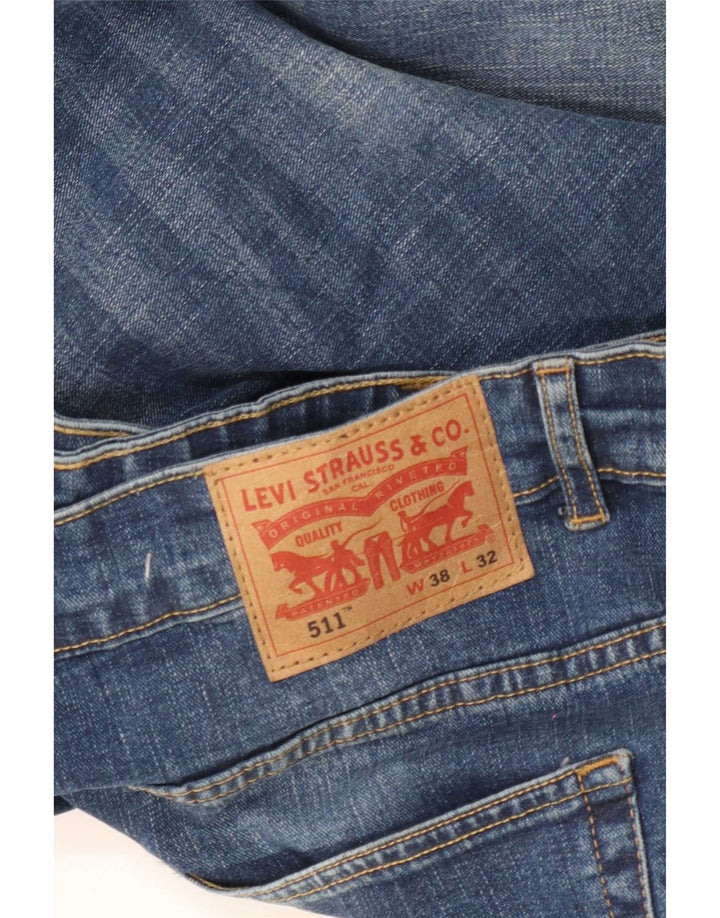 Levi's Mens 511 High Rise Slim Jeans W38 L32 Blue Cotton