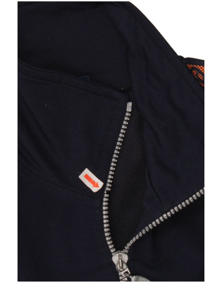 ASICS Mens Graphic Zip Neck Pullover Tracksuit Top Medium Navy Blue