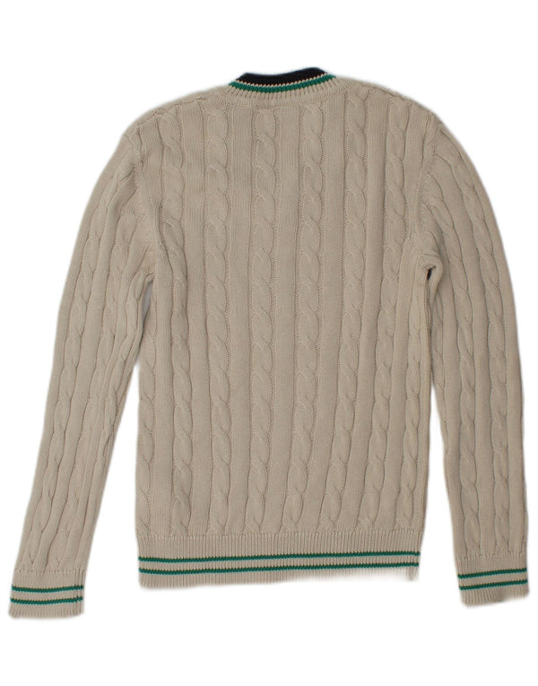 Lyle & Scott Jungen-Pullover mit V-Ausschnitt, 9–10 Jahre, weiße Baumwolle