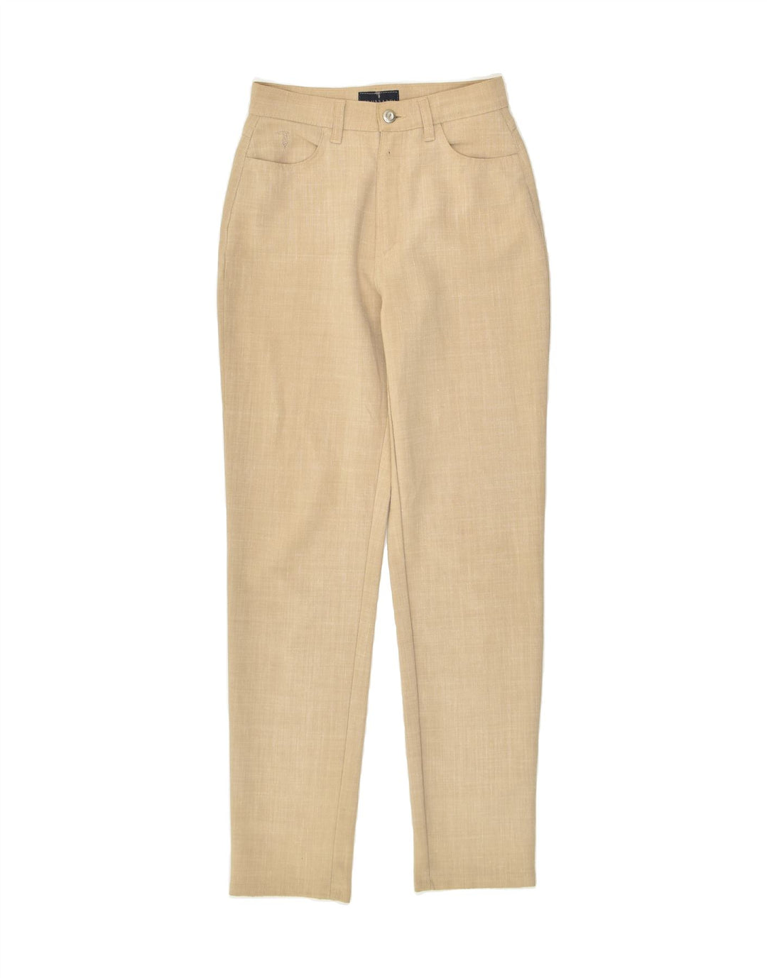 TRUSSARDI JEANS Womens Slim Casual Trousers W26 L30 Beige Polyester | Vintage Trussardi Jeans | Thrift | Second-Hand Trussardi Jeans | Used Clothing | Messina Hembry 