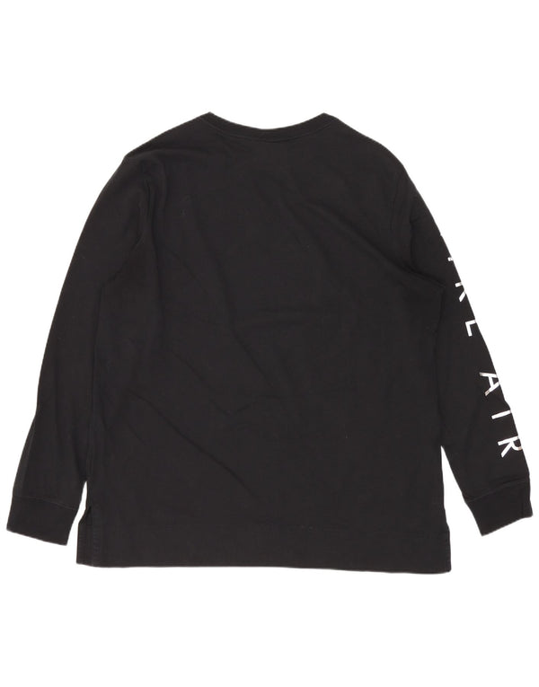 Nike Camiseta gráfica de manga larga para hombre, talla grande, color negro