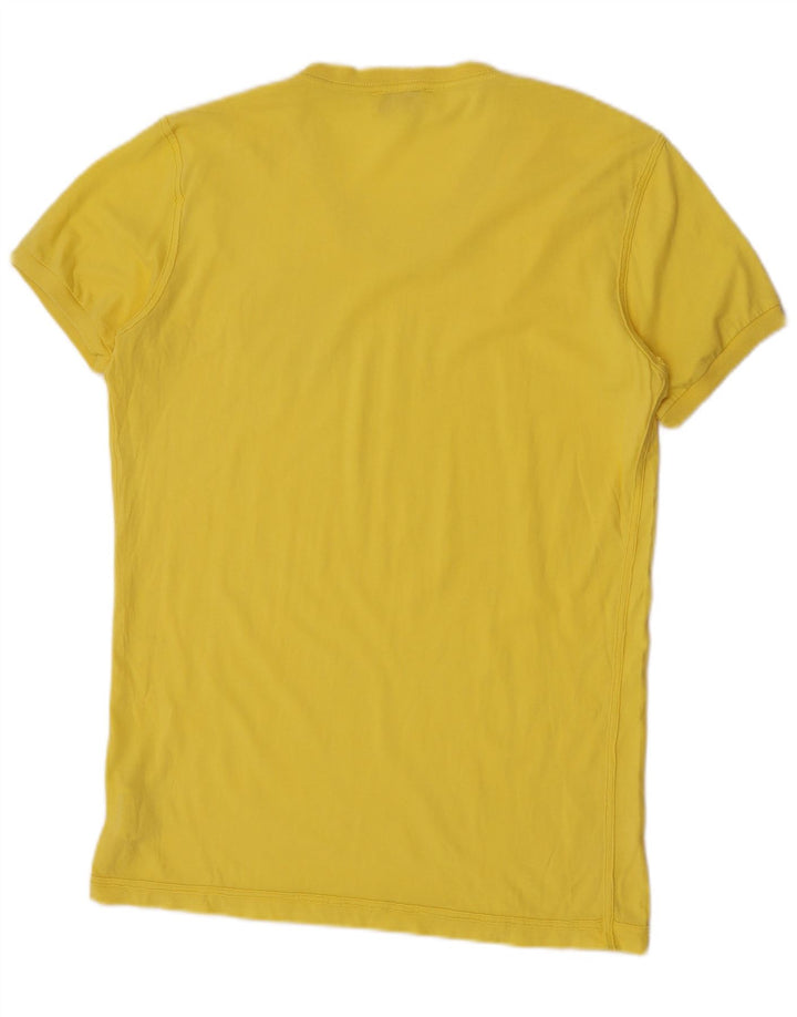 Diesel Mens Graphic T-Shirt Top Large Yellow Cotton