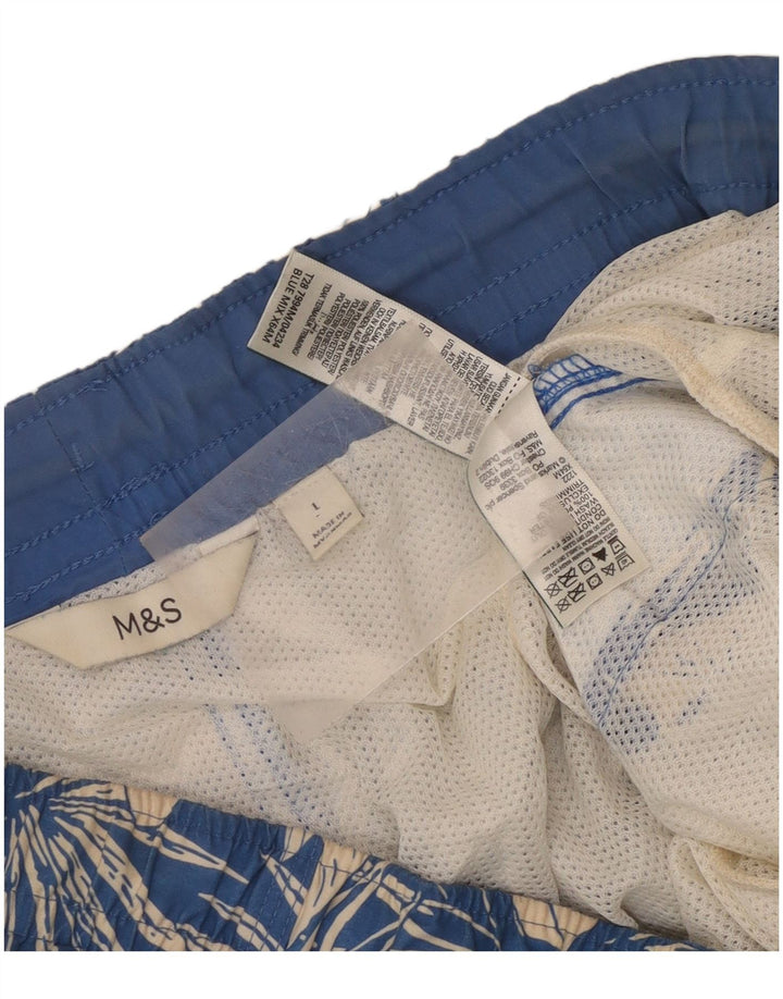 Marks & Spencer Badeshorts til mænd store blå blomster polyester