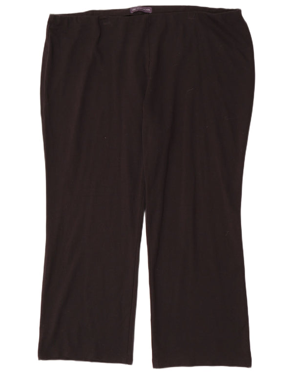 Marks & Spencer Pantalones casuales con corte de bota para mujer UK 22 3XL W44 L30 Negro