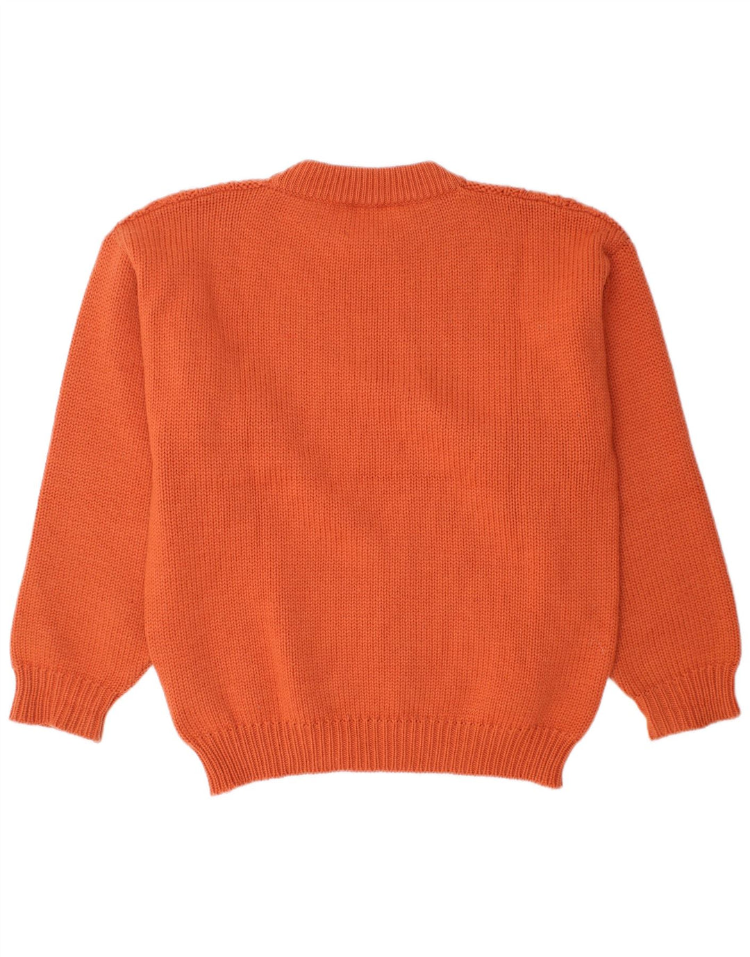 Varemærke Herre Crew Neck sweater Medium Orange Fair Isle Wool