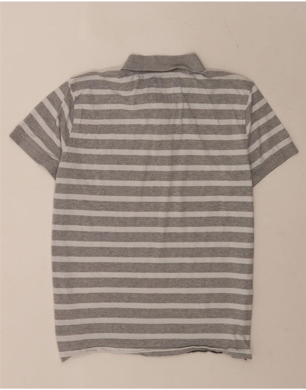 Besætningstøj Kortærmet herre poloshirt XL Gråstribet bomuld