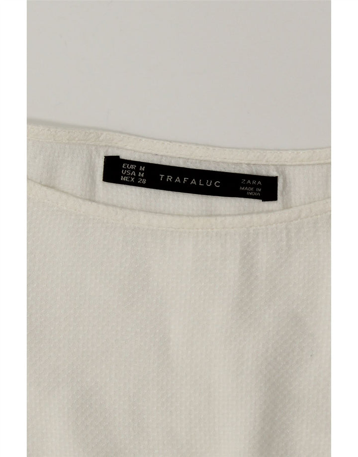 Zara Womens Oversized Blouse Top UK 14 Medium White Polyester