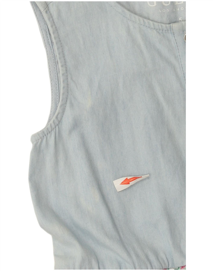 Guess Girls Abstract Pattern Sleeveless Asymmetrical Dress 4-5 Years Blue