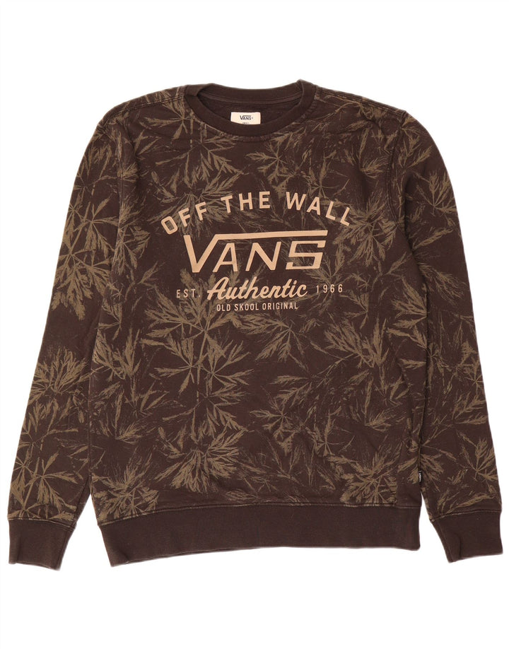 Vans Mens Graphic Sweatshirt Jumper Small Brown Floral Cotton