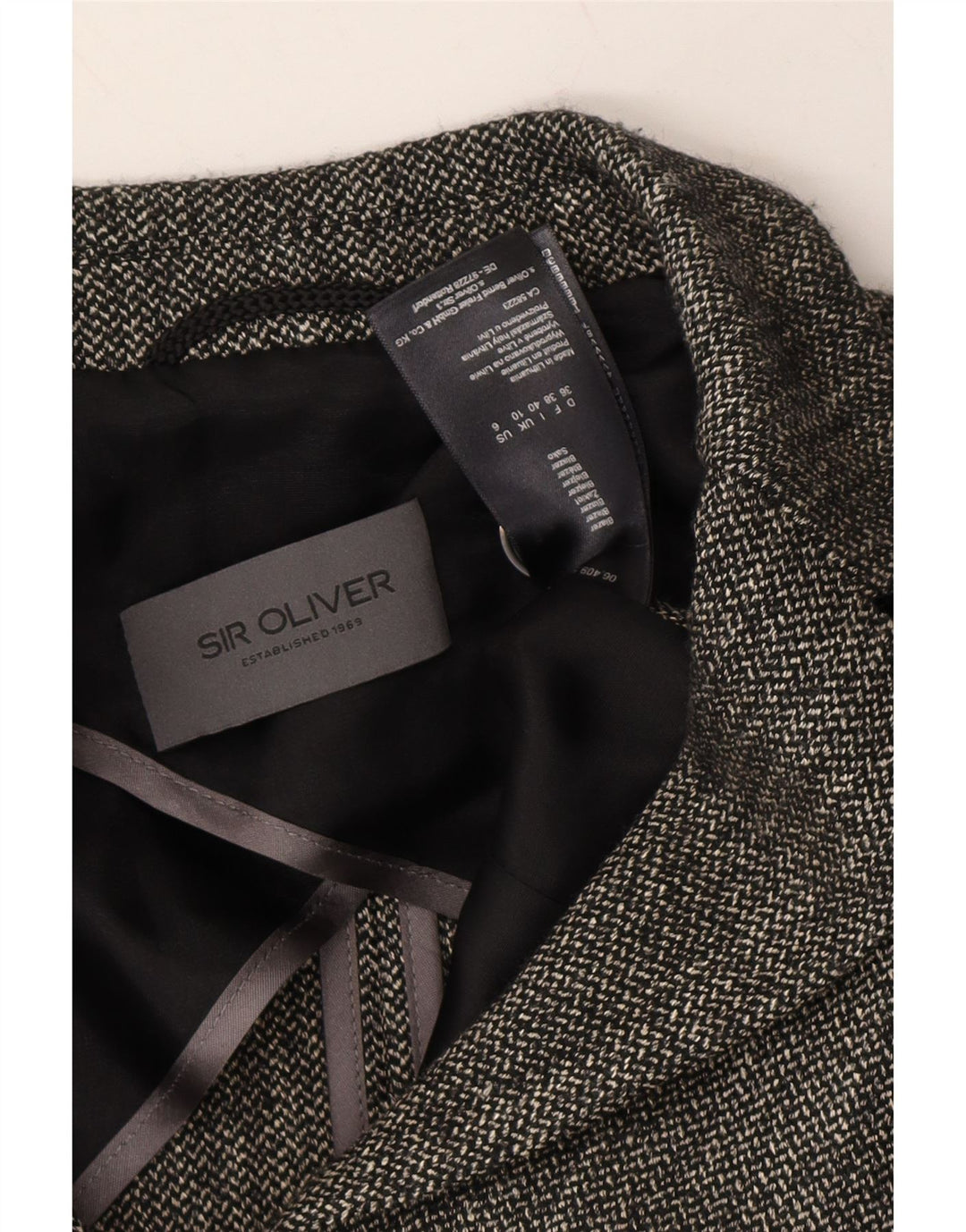 SIR OLIVER Womens 3 Button Blazer Jacket UK 10 Small Grey Vintage Sir Oliver and Second-Hand Sir Oliver from Messina Hembry 