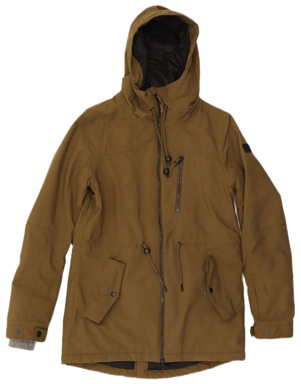 O'Neill Womens Hooded Parka Jacket UK 14 Large Khaki Polyester