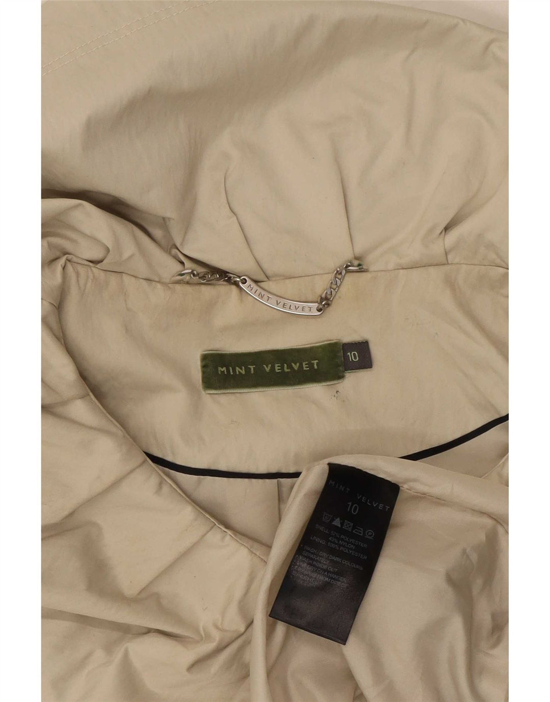 MINT VELVET Jachetă parka supradimensionată pentru femei UK 10 Small Beige Poliester