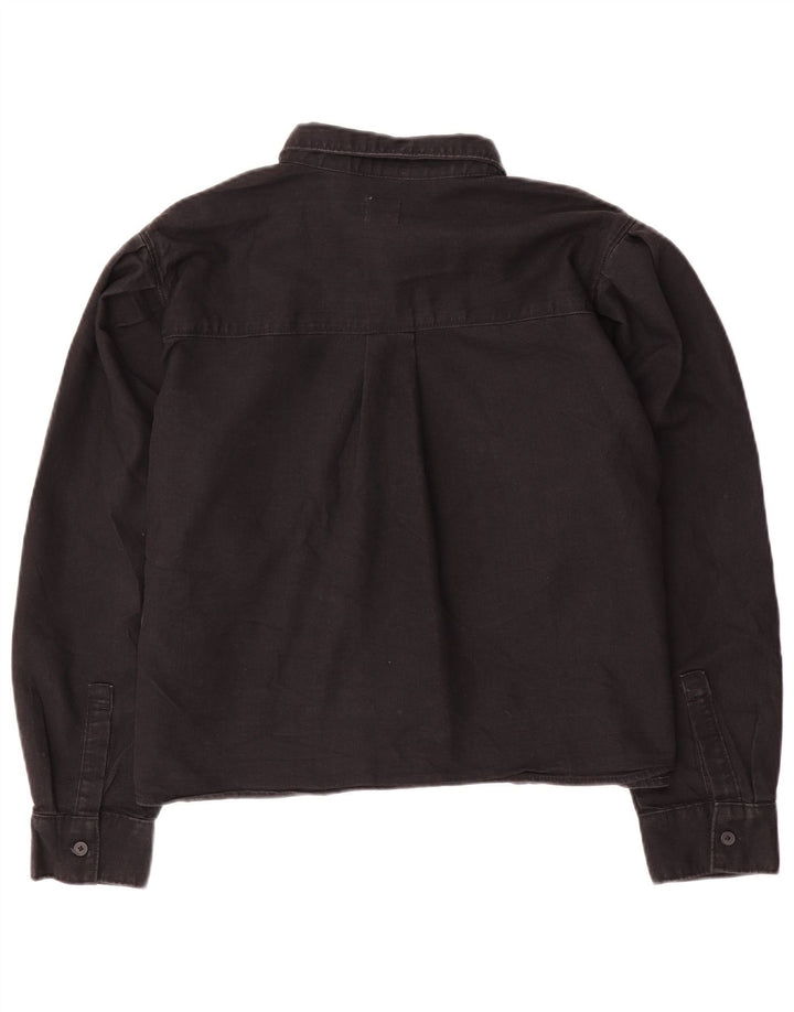 LEVI'S Womens Oversized Denim Shirt UK 14 Medium Black Cotton