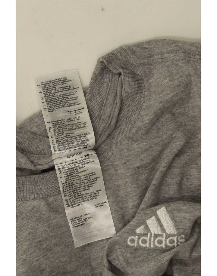 Adidas Mens T-Shirt Top 2XL Grey Cotton