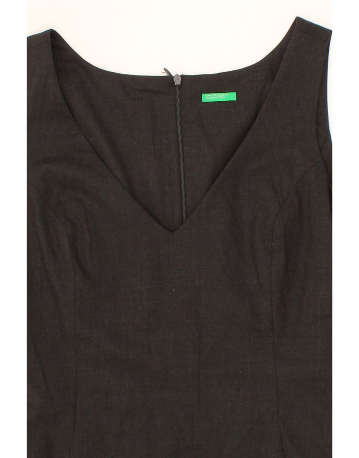 BENETTON Womens Sleeveless Sheath Dress UK 8 Small Grey Vintage Benetton and Second-Hand Benetton from Messina Hembry 