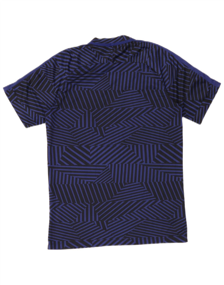 T-shirt Nike Dri Fit da uomo, top in poliestere geometrico medio blu navy