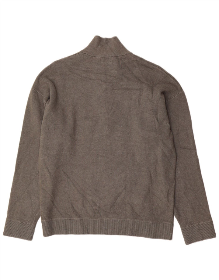 MASSIMO DUTTI Mens Zip Neck Jumper Sweater XL Grey Viscose