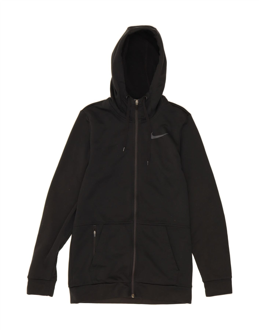 NIKE Mens Dri Fit Standard Fit Zip Hoodie Sweater Small Black Polyester Vintage Nike and Second-Hand Nike from Messina Hembry 