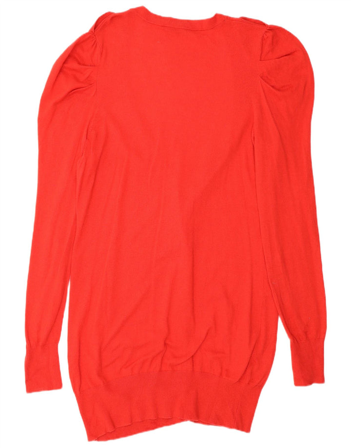 OASIS Womens Longline Cardigan Sweater UK 14 Large Red Polyamide