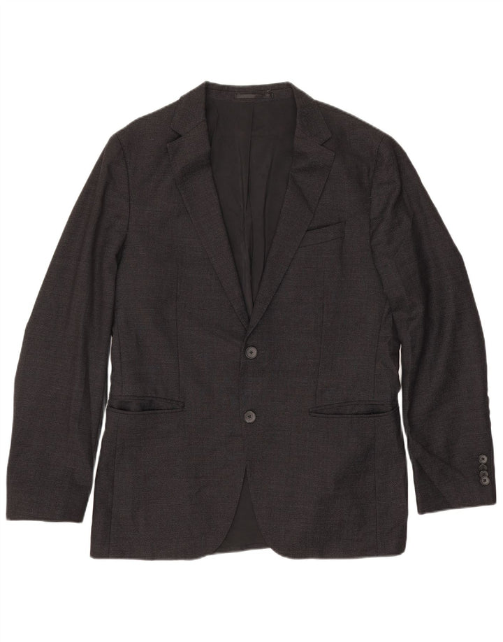 Hugo Boss Chaqueta tipo blazer de 2 botones para hombre UK 50 Large Lana virgen negra