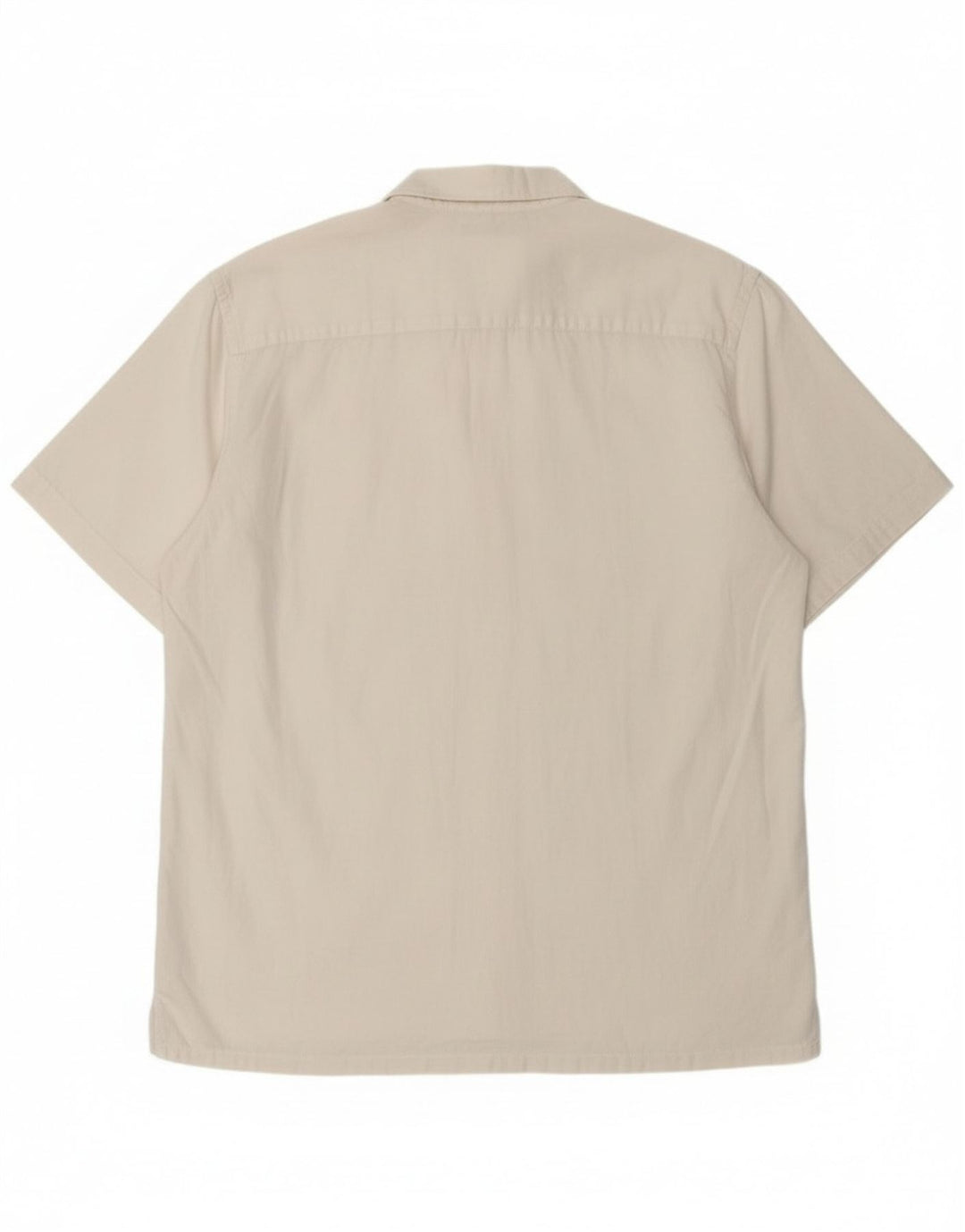 Sisley Mens Short Sleeve Regular Fit Shirt Medium White Linen