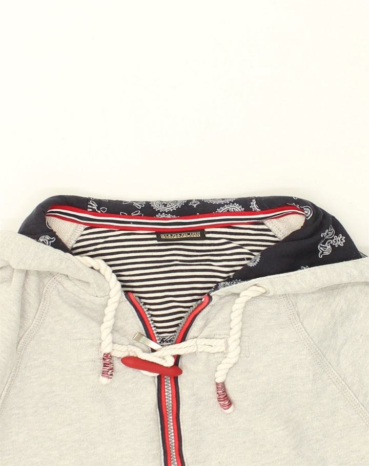 NAPAPIJRI Girls Zip Hoodie Sweater 7-8 Years Small Grey Cotton | Vintage Napapijri | Thrift | Second-Hand Napapijri | Used Clothing | Messina Hembry 