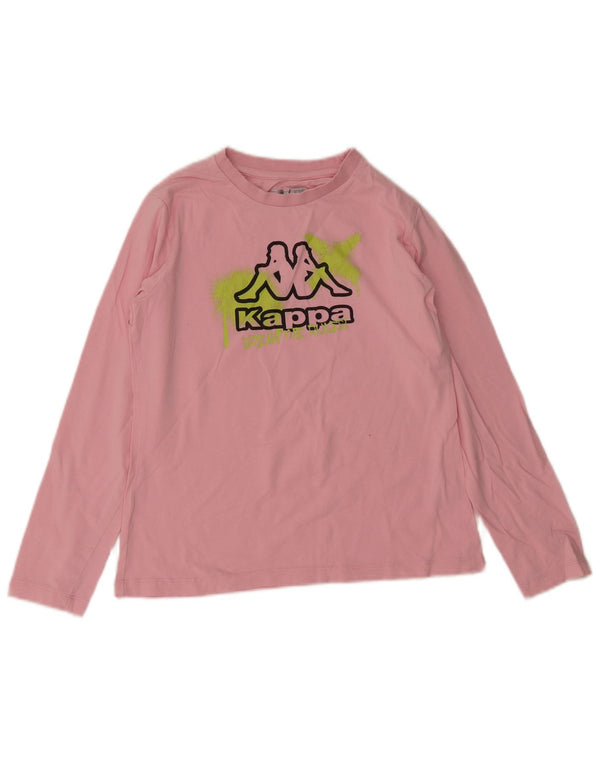 Kappa Top gráfico para niña, manga larga, 13-14 años, algodón rosa