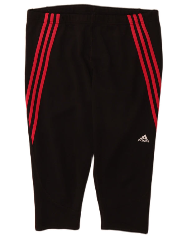 Leggings Capri Mulher Adidas UK 20/22 XL Preto Poliéster Esporte