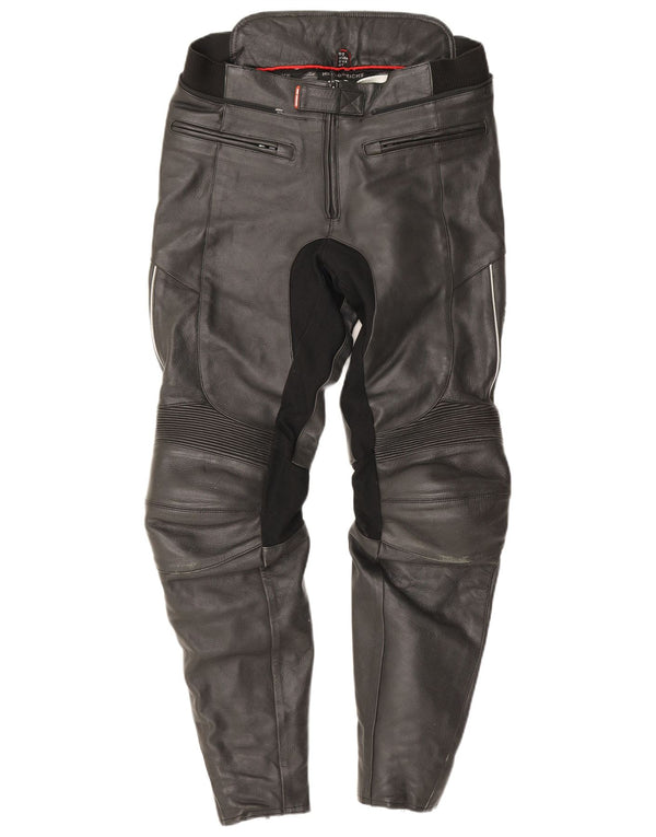 Hein Gericke Pantalon motard en cuir pour homme W32 L30 Noir Colourblock