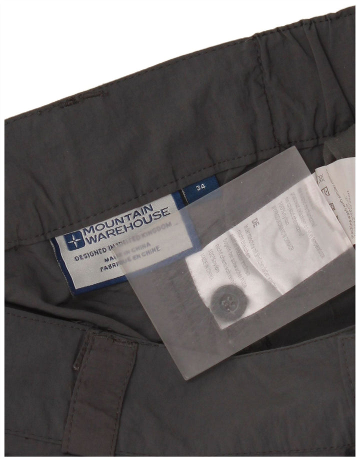 Bermudas tipo cargo para hombre de Mountain Warehouse W34 Nylon gris grande