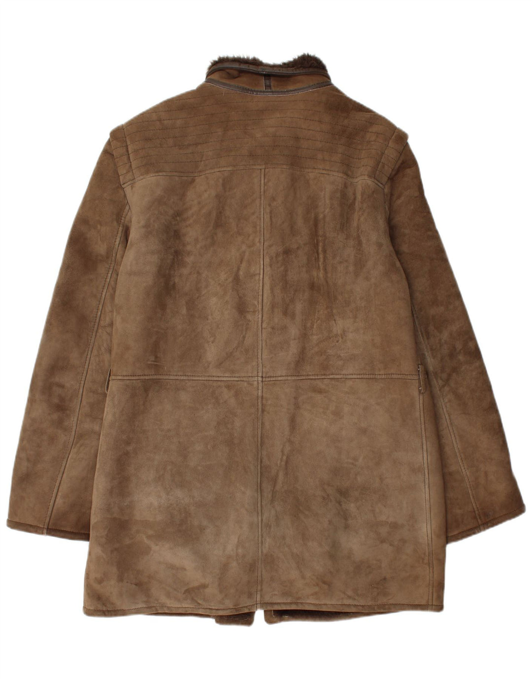 Vintage Mens Shearling Overcoat UK 40 Large Brown Shearling