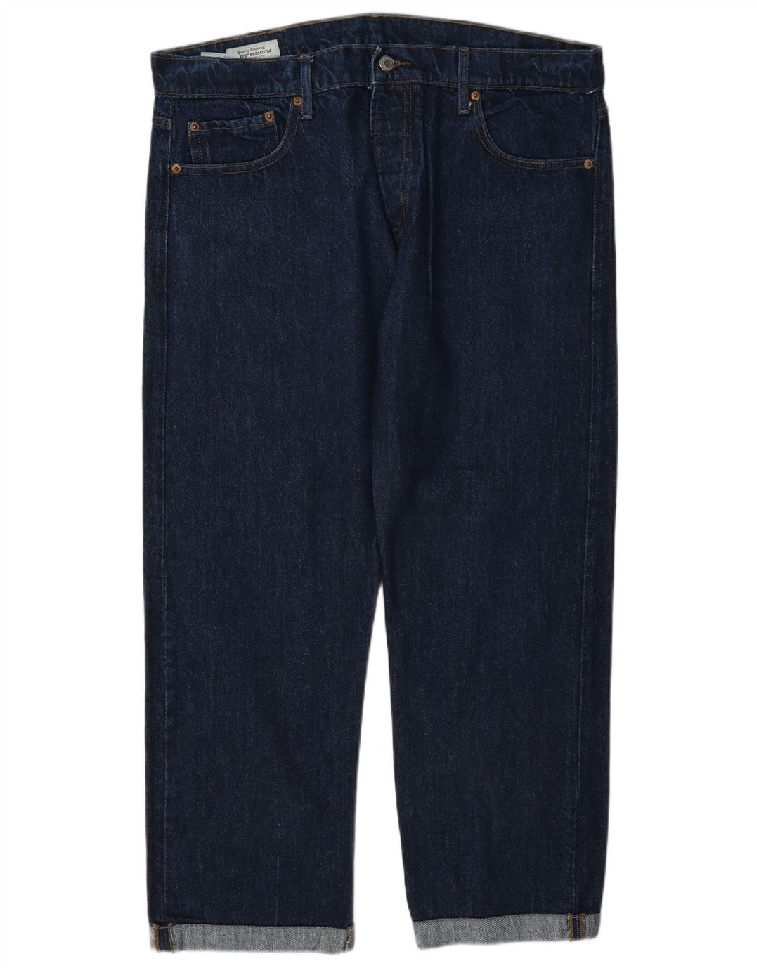 Levi's Womens 501 Straight Jeans W38 L27 Navy Blue Cotton