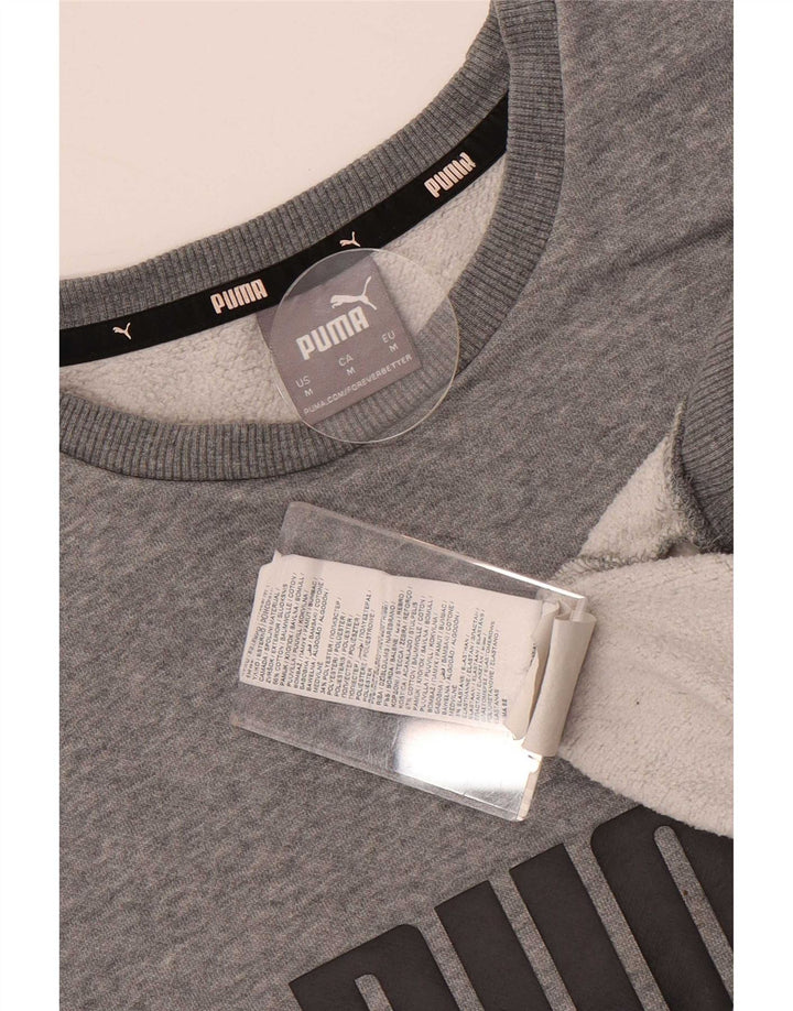 Felpa grafica da uomo Puma in cotone grigio medio