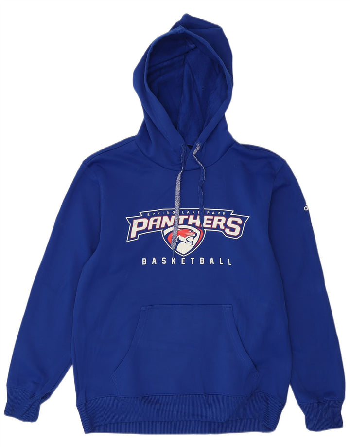 Adidas Mens Panthers Graphic Hoodie Jumper Medium Blue Polyester