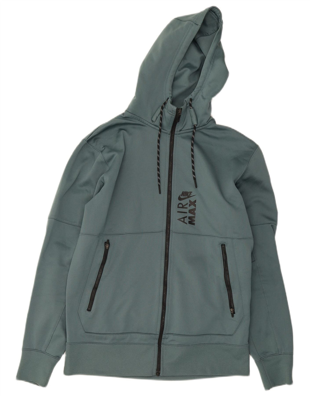 Felpa con cappuccio e zip grafica Nike Therma-Fit da uomo in poliestere verde medio