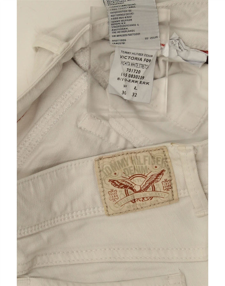 TOMMY HILFIGER Womens Straight Jeans W30 L32 White Cotton Vintage Tommy Hilfiger and Second-Hand Tommy Hilfiger from Messina Hembry 