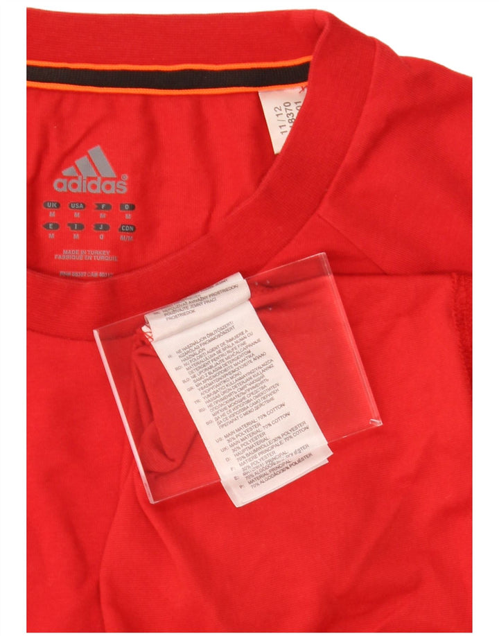 ADIDAS Mens Climalite T-Shirt Top Medium Red Cotton