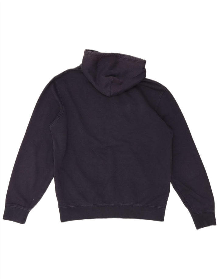 Champion Mens Graphic Hoodie Jumper Medium Navy Blue Cotton