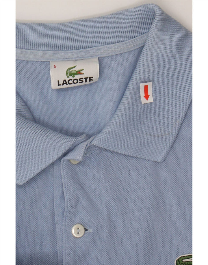 LACOSTE Mens Polo Shirt Size 5 Large Blue Cotton
