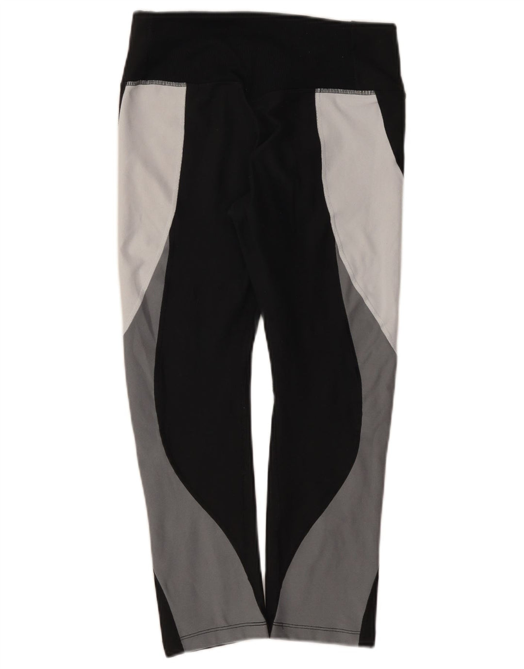 Nike Womens Dri Fit Capri Leggings UK 10 Small  Black Colourblock Polyester