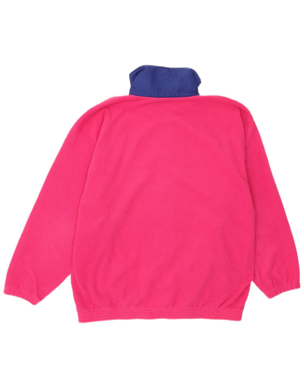 vintage Womens Loose Fit Fleece Jacket UK 14 Grand Rose Polyester Sports