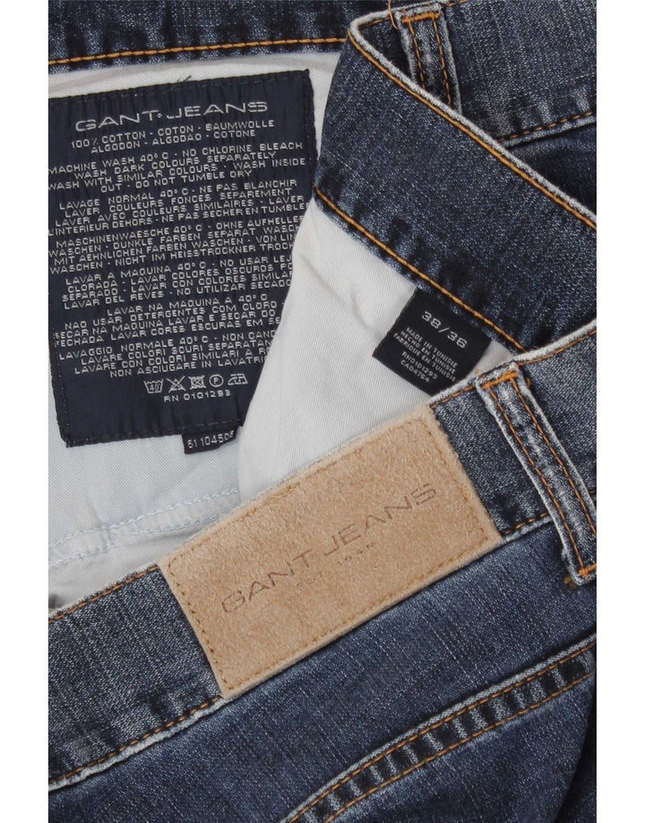 Gant Mens Straight Jeans W38 L36 Blue Cotton