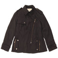 Zara Mujer Chaqueta Militar UK 40 Mediana Nylon Negro