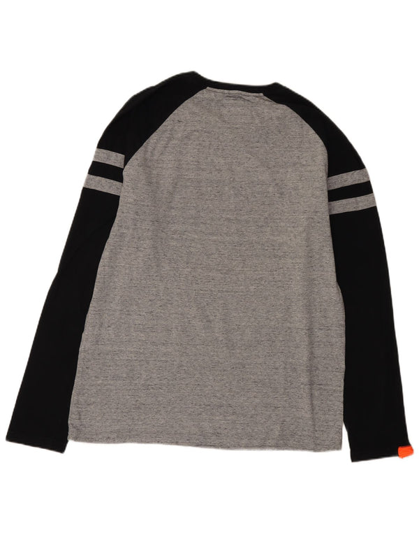 Superdry Mens Top Long Sleeve XL Grey Colourblock